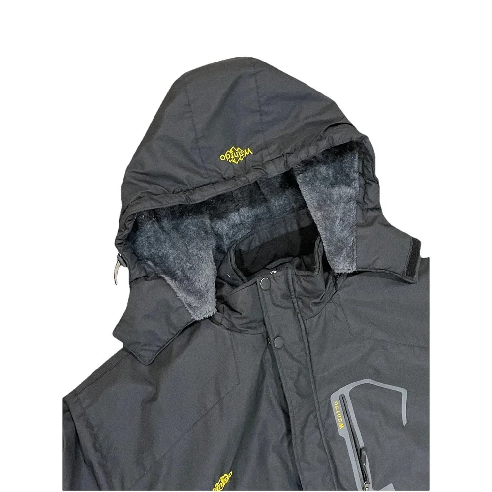Wantdo Men's 3XL Windbreaker Jacket Coat with Removable Hood With FurWinter Coat